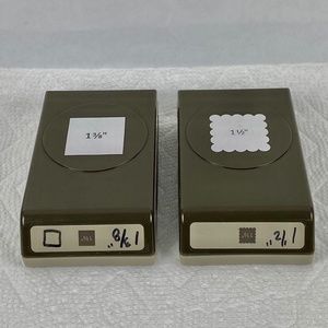 2 Stampin' Up! Square Tag Paper Shaper Punch Cutter Scrapbook Card Craft Punches